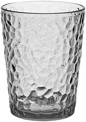 Série Klifa-Boulder, 13,5 onças, conjunto de 6, copos de bebida acrílica, copo empilhável, cinza-preto