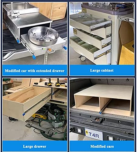 Slides de gaveta pesada, rolamento de esferas de extensão completa, design de fechamento automático, se encaixa