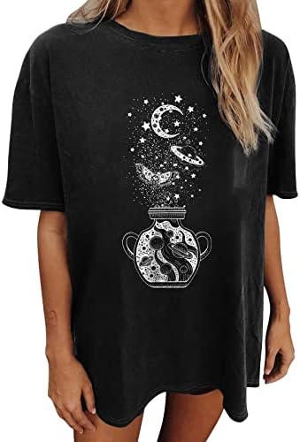 Vifucz Camisetas Gran Tamaño para Mujer Camiseta Estampado Esqueleto Camisetas Cuello Redondo Blusa Sudadera Manga Corta,