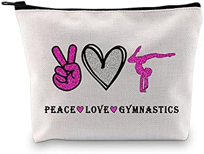 JXGZSO Ginástica Amante Presente Paz Paz Love Ginástica Bolsa Esportiva Cosmética para Ginasta Treinador