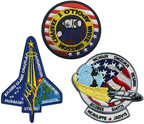 Programa Official do Programa Espacial Fallen Heroes Patch Set Apollo Shuttle, Apollo 1 Sts-51L Challenger Sts-107 Columbia