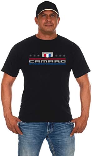 JH Design Group Men's Chevy Camaro T-shirt Stars & Bars Crew pescoço camisa 2 cores