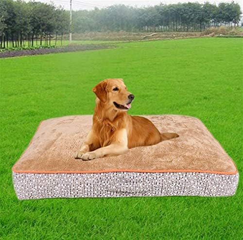 Dekika adorável cama de estimação grande, colchão de cão de estimação quente Cama de animais de estimação marrom 31,5 x23.6 x3.9