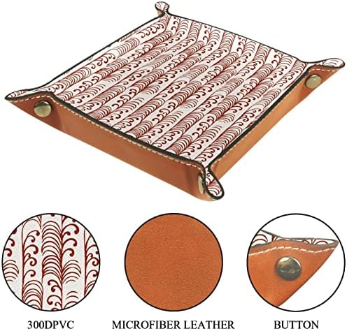 Bandeja de manobrista de couro, bandeja de dados suporte quadrado dobrável, placa organizadora de cômoda para trocar a chave da