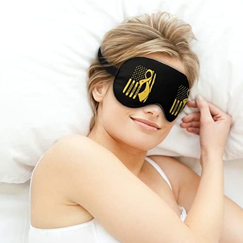 Sinalizador de conscientização do câncer pediátrico Máscara de máscara de olho macio de sombreamento eficaz conforto de máscara de sono com cinta ajustável elástica