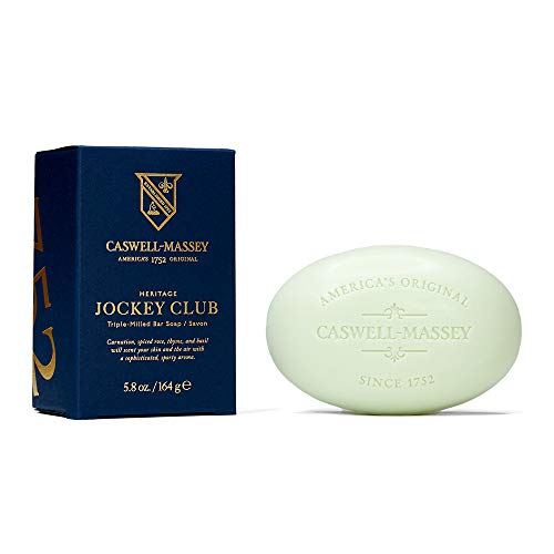 Caswell-Massey Heritage Jockey Club Single Soap Bar, sabonete de banho perfumado e hidratante para homens e mulheres,