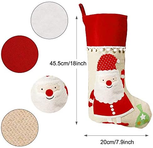 Meias de Natal LSXD, 4 pacote de 18 Big Natal decorações de meias