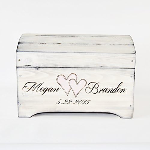 Roxy Heart Vintage Small Wooden Shabby Chic Box de memória de lembrança com gravura personalizada