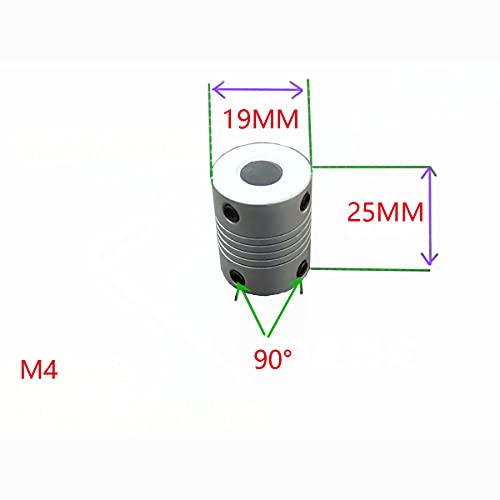 1PCS Acoplamento do eixo de 6 mm a 7mm acoplador flexível de acoplamento de 25 mm de comprimento de 19 mm com parafusos