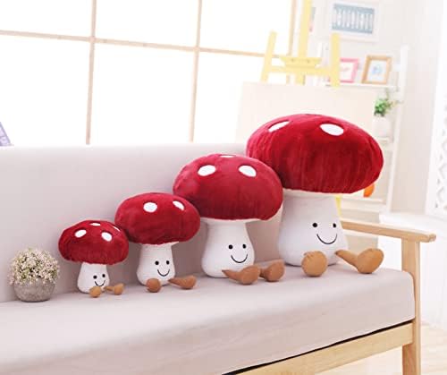Travesseiro de cogumelo xixisa 2pcs para camas e sofás, fofos brinquedos de pelúcia de pelúcia de pelúcia de cogumelo e decoração