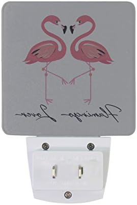 NAANLE CONSELHO DE 2 PIRMING PINHO FLAMINGO Tropical Bird on White Fashion Print Design Auto Sensor Led Dusk To Dawn Night Light Plug in Indoor for Adults