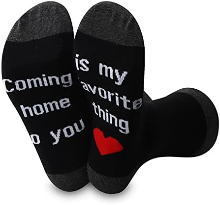 Jniap 2 pares casais combinando meias de longa distância casais presentes para namorado marido pai aniversário presentes
