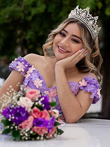 Sweetv Queen Crown for Women, Wedding Tiara for Bride, Princesa Tiara, Diadema da Coroa de Concurso de Quinceanera,
