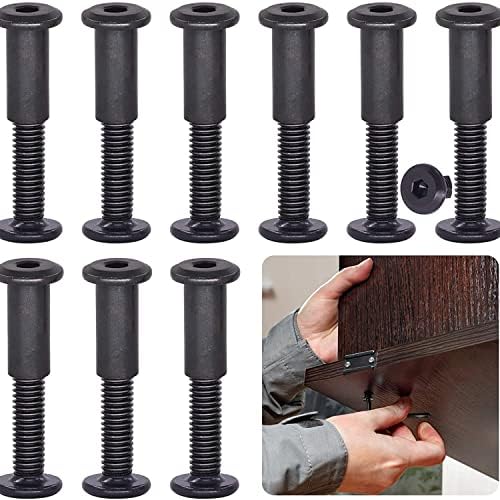 M6X35MM MOMELHO DE TRANHA DE TRANHA DE TRANHA DE TRANHA DE TRANHA DE TRANHA 10SETES M6 Black Countersunk Furniture Connector Bolts