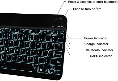 Teclado de onda de caixa compatível com Dell Inspiron 7000 2 -1 - Teclado Slimkeys Bluetooth - com luz de fundo, teclado