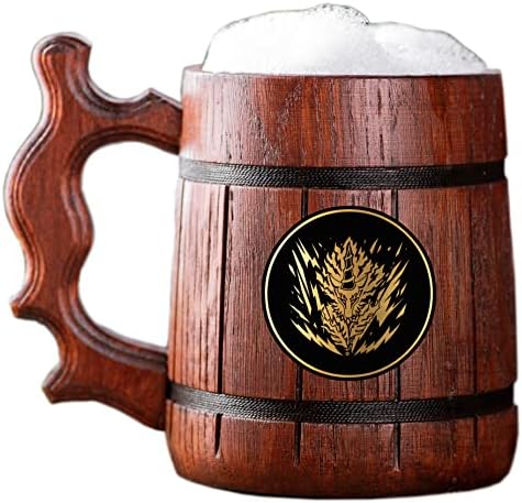 MHW Kirin Wooden Beer Caneca. Caneca de cerveja MHW personalizada. Gamer caneca tanque. Presente para ele. Presente de jogador