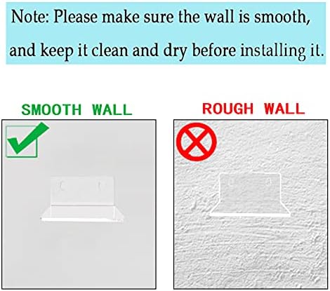 Bigfety acrílico pequenas prateleiras flutuantes para parede, 3 ledges, mini-exibição clara de prateleira flutuante uso flexível com adesivo ou parafuso
