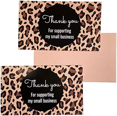 Cartão de agradecimento do dragão voador Print Leopard Prind Prind Print Agradecimentos Obrigado por apoiar meu pequeno cartão de visita 100
