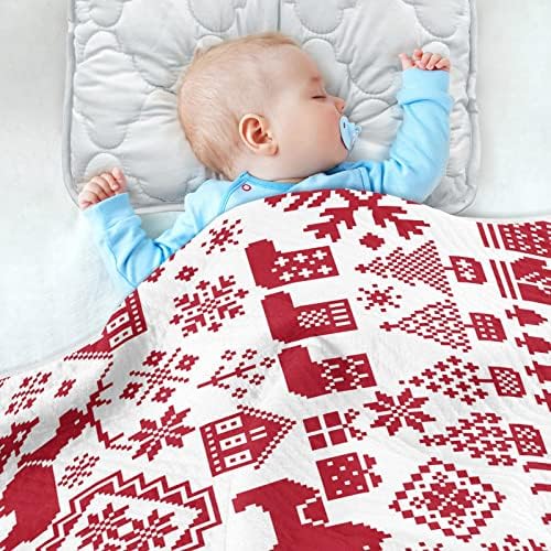 Clanta de arremesso de manto de algodão nórdico de padrão para bebês, recebendo cobertor, cobertor leve e macio para berço,
