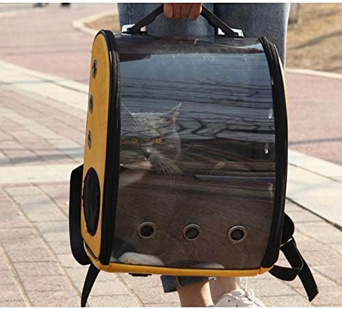 Mochila de animais de estimação meilishuang, bolsa de gato ao ar livre, bolsa de espaço para animais de estimação transparente,