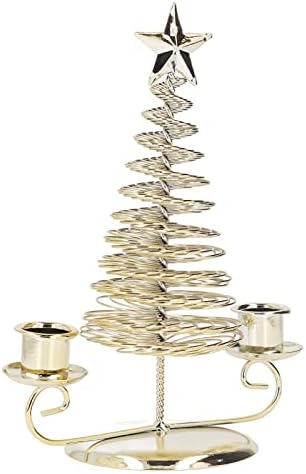 Titular de vela em forma de árvore de Natal Titular de vela de mesa de Natal Candelabra decorativa para Natal, festas, jantar à luz de velas 16 x 22cm