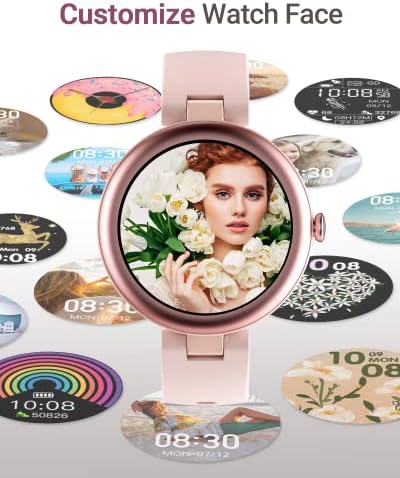 Relógios inteligentes para mulheres impermeáveis ​​e redondas de relógio feminino compatível com iPhone Android Phones