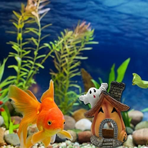 Kuyyyfds abóbora aquário decoração de halloween resina tanque de peixes hideaway shrimp abrigo aquário decoração