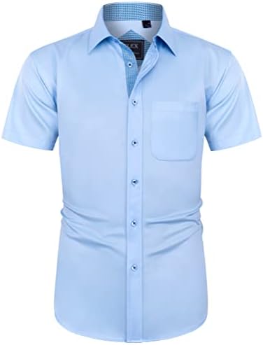 Camisas de vestido de manga curta de J.ver masculino com camisa de negócios casual de botão casual, camisa de negócios sem