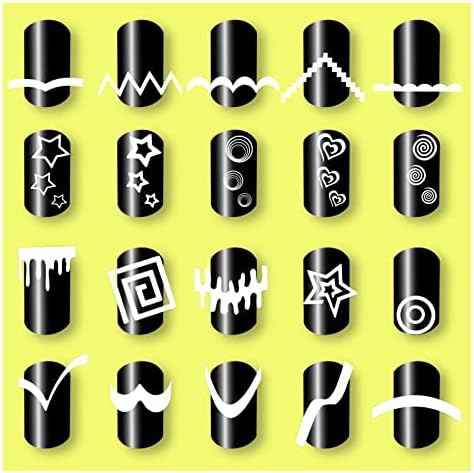 Herchr 24 folhas de manicure francesa Manicure Art Starters Auto adesivo Dicas de unhas Guias para DIY Decoração de