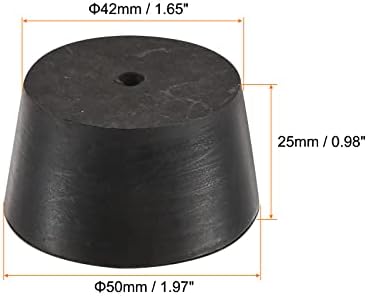 Mecccanity Rubber Topered Plug 42mm a 50mm com tubos de teste de orifício Bungs Black Black for Lab Home
