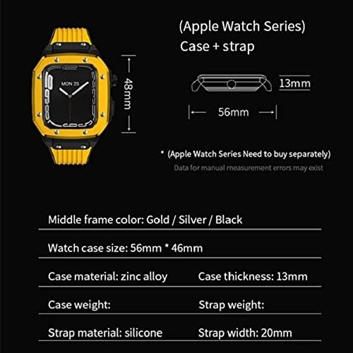 FKIMKF para Apple Watch Band Série 8 Caso de relógio de liga para iwatch 7 6 5 4 SE Tampa 44mm 42mm 45mm Metal Luxury Metal