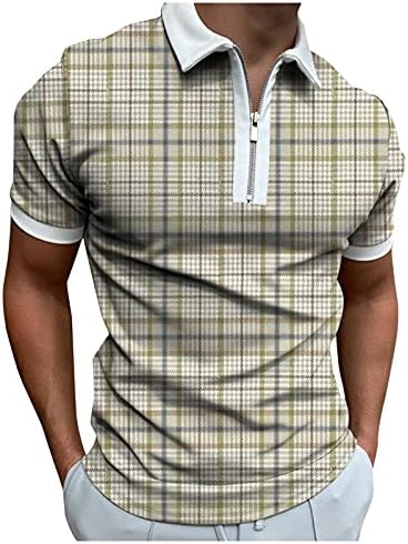 T-shirts de Beuu Henley para homens, verão Baisc projetou camisas de pólo de algodão com zíper esportivo de golfe esporte ao ar livre