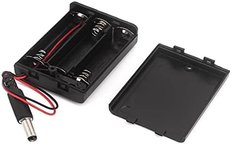 Novo LON0167 5.5mmx2.5mm dc plástico masculino 3x1.5V AA Caixa de caixa da célula de bateria A tampa da caixa W (5,5 mm x 2,5