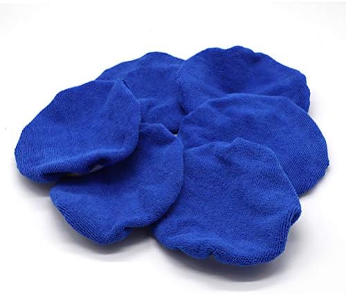 Almofadores de polimento de carros Automder Polhone Polhoner Bonnet - Mircofiber Max Certores de cera - Capato de polimento para a maioria dos polidores de carro 6pcs - azul