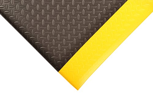 Notrax 419 Diamond SoF-Tred ™ com tapete de segurança anti-fadiga Dyna-Shield®, para casa ou negócios 3 'x 12' preto/amarelo