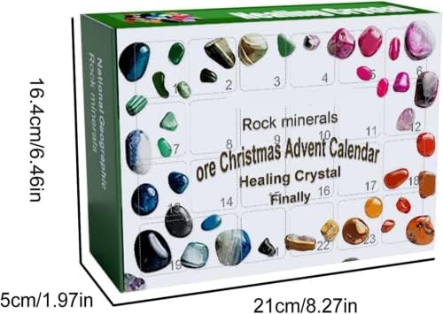 Calendário do advento Gemstone-2022 Calendário do advento com 24 cálculo de advento de pedra preciosa Kit de cristais