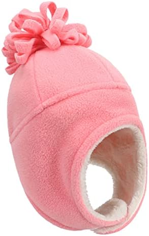 Qvkarw fleece color luvas duas crianças e peças chapéu de inverno chapéu quente chapéus de inverno