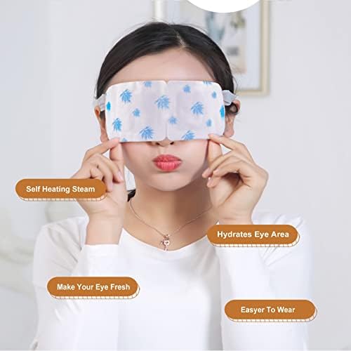 SHUWRWB QIAI Auto-aquecedor máscara para os olhos a vapor 10 para melhorar o sono e os olhos | Reduza círculos escuros e
