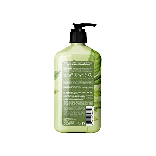 Hempz Biotin Hair Shampoo - Tea Tree & Chamomile - Para cuidados com o couro cabeludo, crescimento e fortalecimento de cabelos secos, danificados e tratados com cores, hidratação, amolecimento, hidratante - 17 fl oz