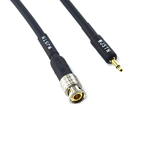 WJSTN BNC Male a 3,5 mm Mono TS Cabo de áudio de energia coaxial masculino, cabo de adaptador de monitoramento 8in 2pack