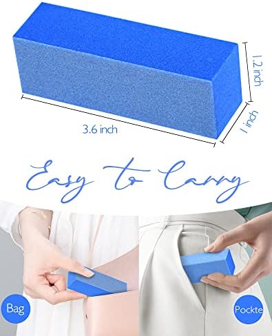Blocos de tampão de unhas de Maryton, coragem fina 180/240 Professional Salon Quality Blocks Blue Backing para unhas - Bodback Uils Antes da aplicação de polimento em gel, acrílico, 5 contagem