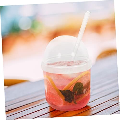 Upkoch palha xícara de copo de vidro bebidas com tampas de café transparente com tampa de copo de copo de copo de copos de parfait