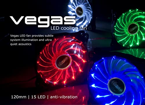 Akasa Vegas 120mm Red LED Fan de resfriamento AK-FN091-RD