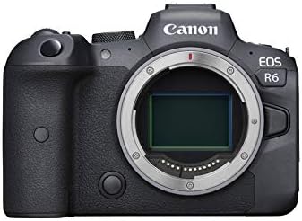 Canon EOS R6 Câmera de espelho de quadro completo com vídeo 4K, CMOS Senor, processador de imagem DIGIC x DIGIC, slots de cartão de