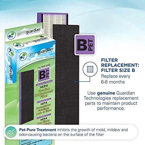 Purificador de ar de filtro HEPA Germguardian Germ Guardian Germguardiano, Sinitalizador de luz UV, elimina germes, filtra alergias,