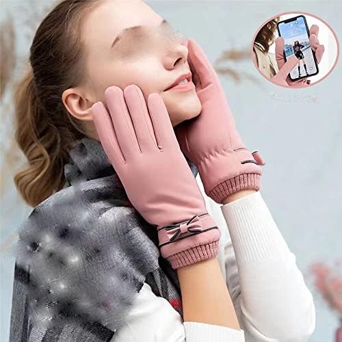 Wxbdd Winter Women Luvas de tela sensível ao toque Luvas térmicas ladeadas de Guanté Luvas à prova de dedo do dedo