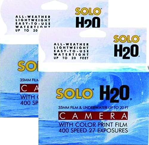 Câmera descartável impermeável, 35 mm de filme subaquático Uso único, Fun Shooter 400 ASA/ISO 27 Pacote de 2 pacote de exposições 2