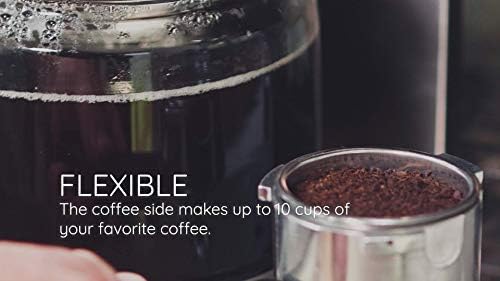 Combinação de inspressão Espresso de aço inoxidável + cafeteira, 10 xícaras