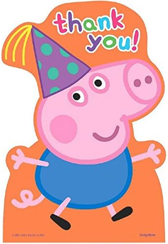 Cartões de agradecimento do cartão postal | Coleção de porcos Peppa | Acessório da festa