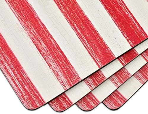 Pimpernel American Flag Collection Placemats | Conjunto de 4 | Tapetes resistentes ao calor | Placa apoiada por cortiça | Hard Placemat Set para mesa de jantar | Mede 15,7 ”x 11,7”